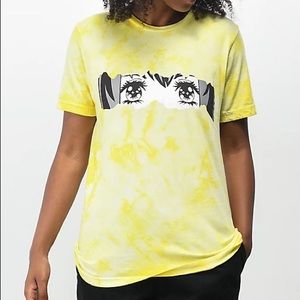 Zumiez Yellow Tie-Dye Graphic Anime Eyes Tee